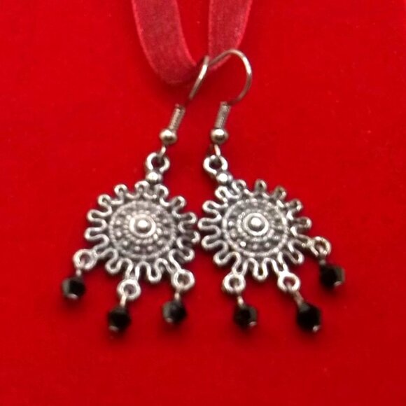 Handcrafted Vintage Inspired Beaded Chandelier Earrings - Picture 3 of 5